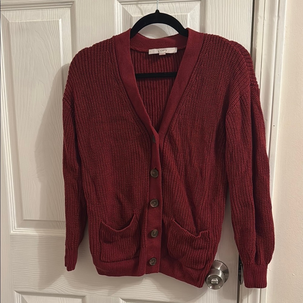 Women's Red Cardigan Sweater